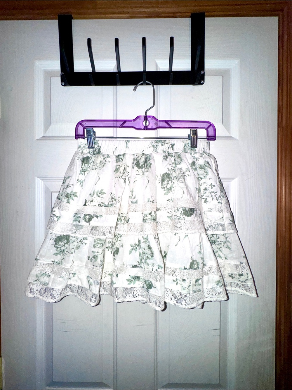 Francesca’s Floral Tiered Mini Skirt